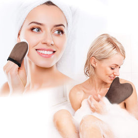 Boao tanning mitt texture and thumb zone view providing controlled, streak-free application