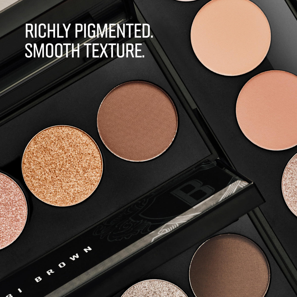 Bobbi Brown swatches on arm displaying shade range and blendability benefit