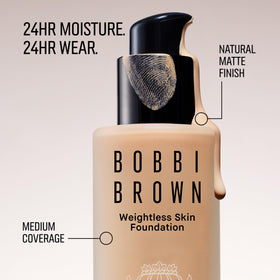 Bobbi Brown application with damp sponge for natural finish