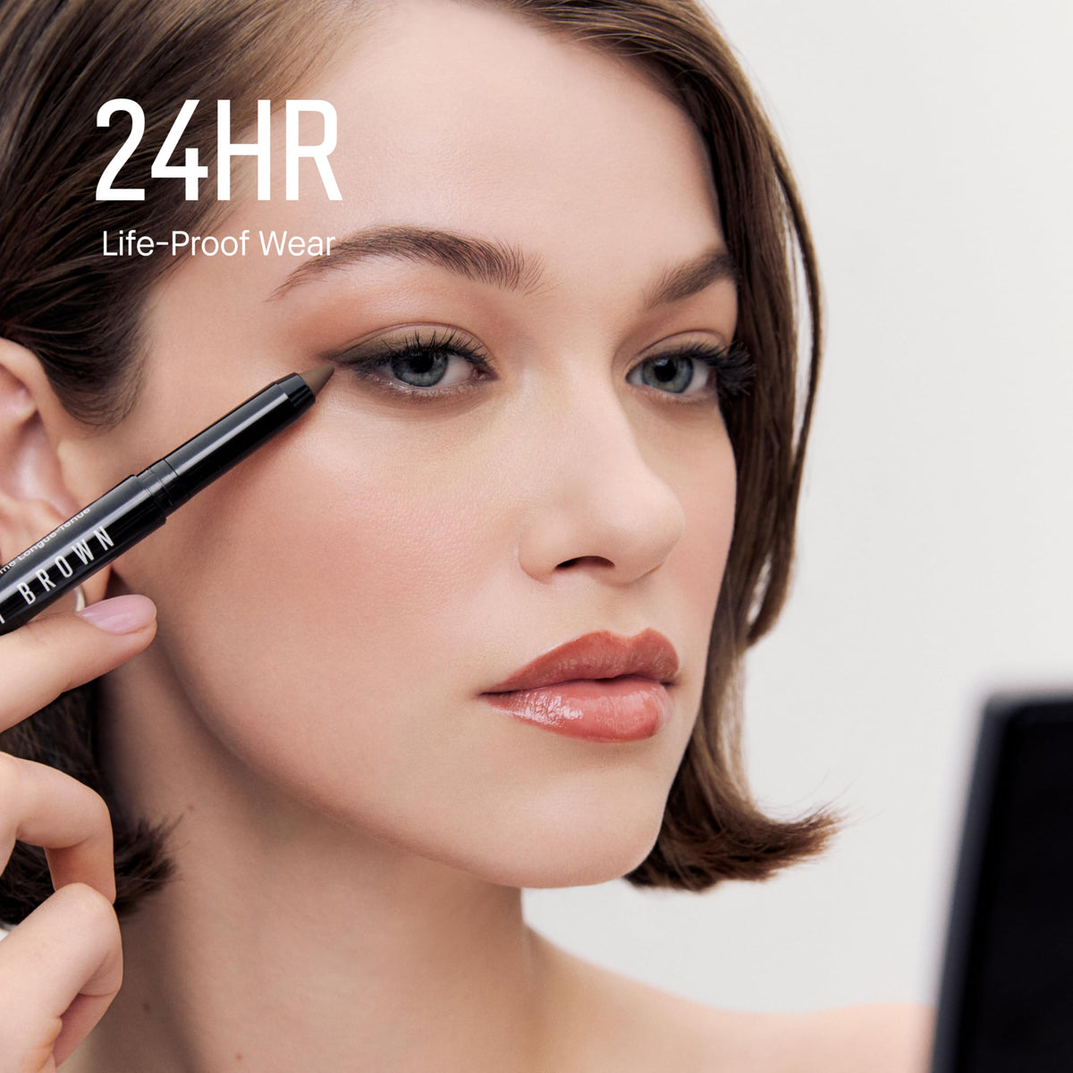 Bobbi Brown built-in sharpener detail for maintained point benefit: consistent precision