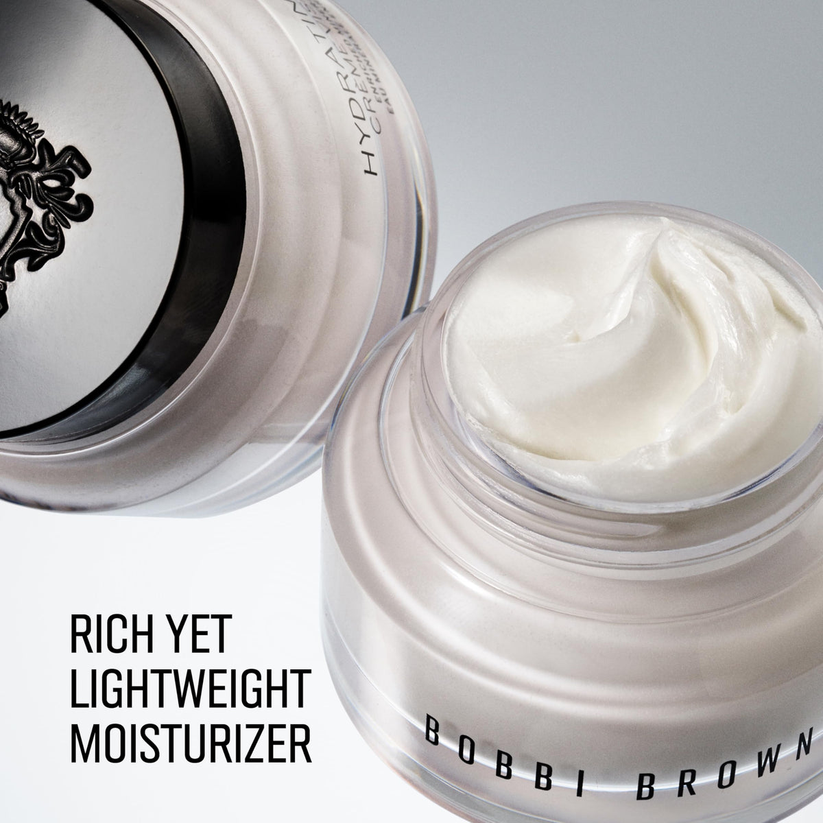 Bobbi Brown cream texture close-up highlighting lightweight, non-greasy feel for smooth makeup