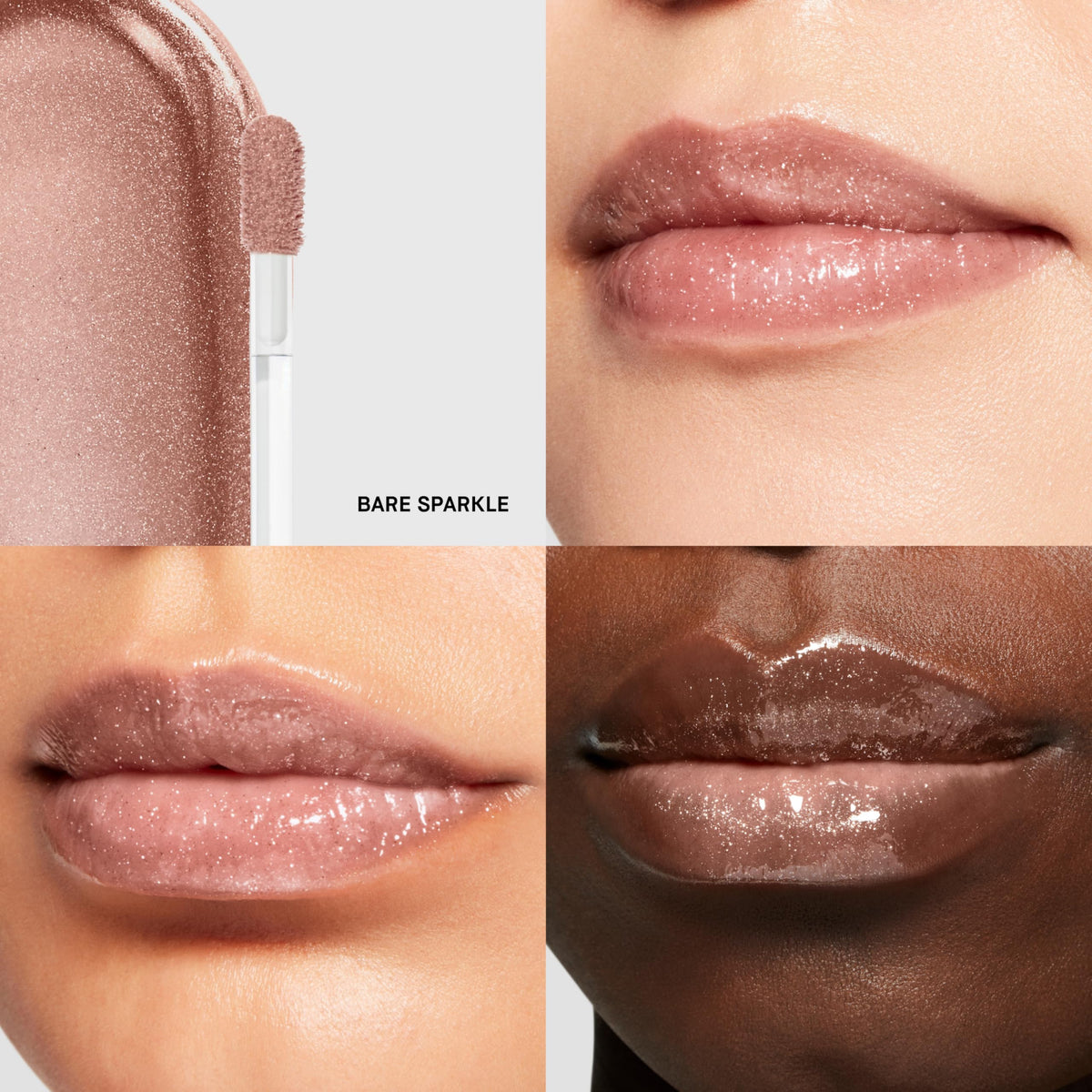 Bobbi Brown wand applying gloss demonstrating smooth, non-sticky glide benefit