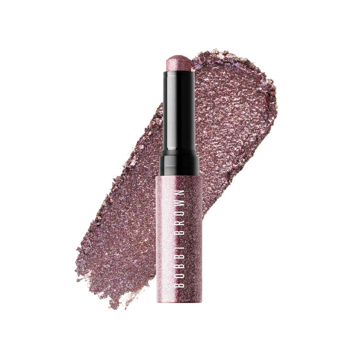 Bobbi Brown front packaging showing Brilliant Violet stick, easy travel benefit