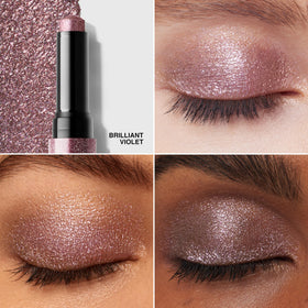 Bobbi Brown swatch on arm showing buildable violet shimmer for layering