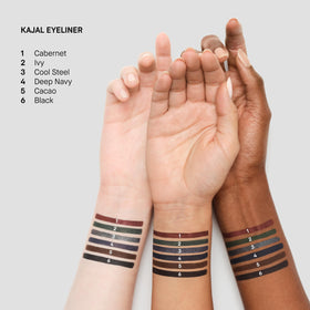 Bobbi Brown kajal liner held in hand showing compact 0.02 oz size and travel convenience