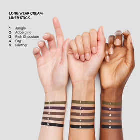 Bobbi Brown liner applied showing a winged-eye look that lasts all day