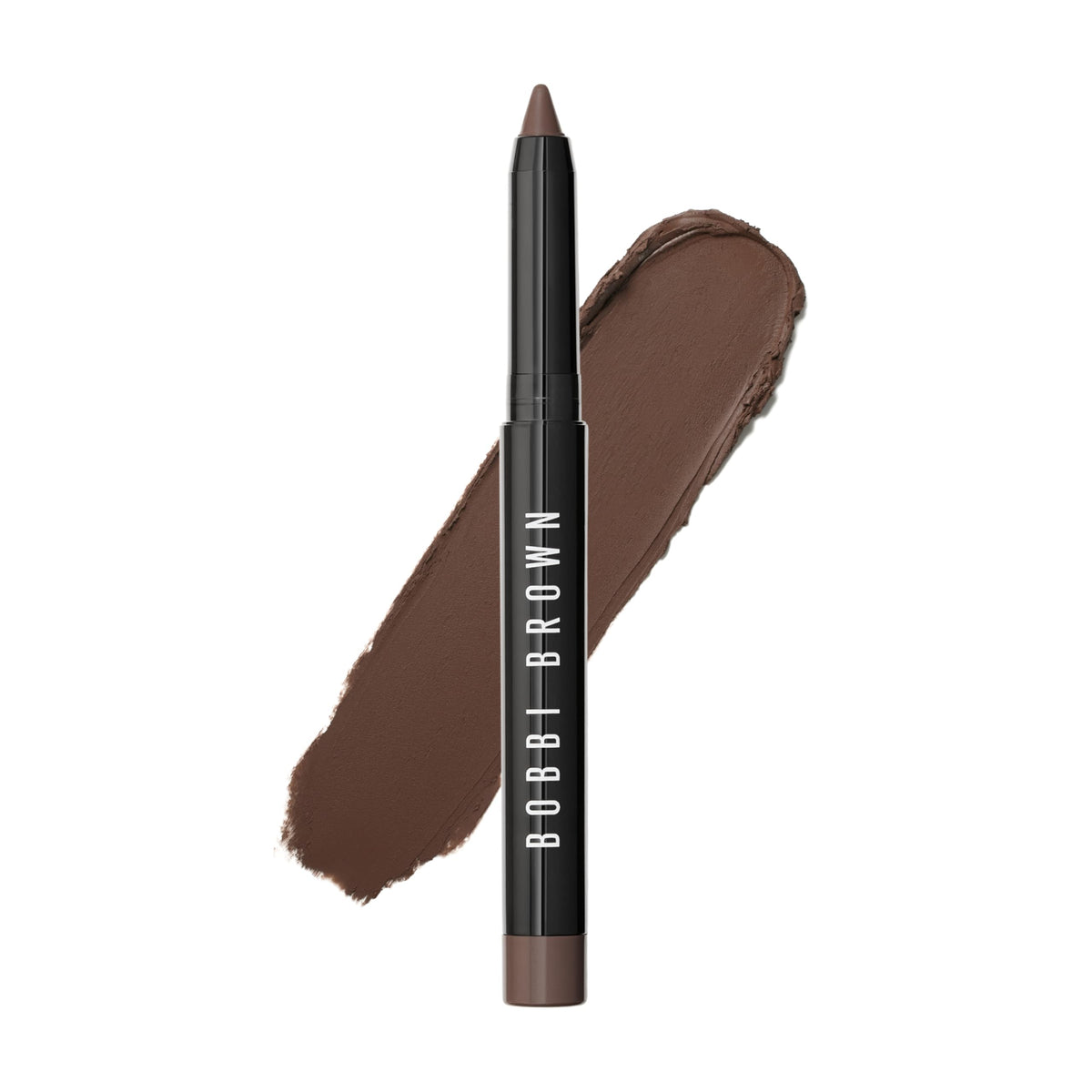 Bobbi Brown front packaging showing sleek liner stick, convenient travel benefit