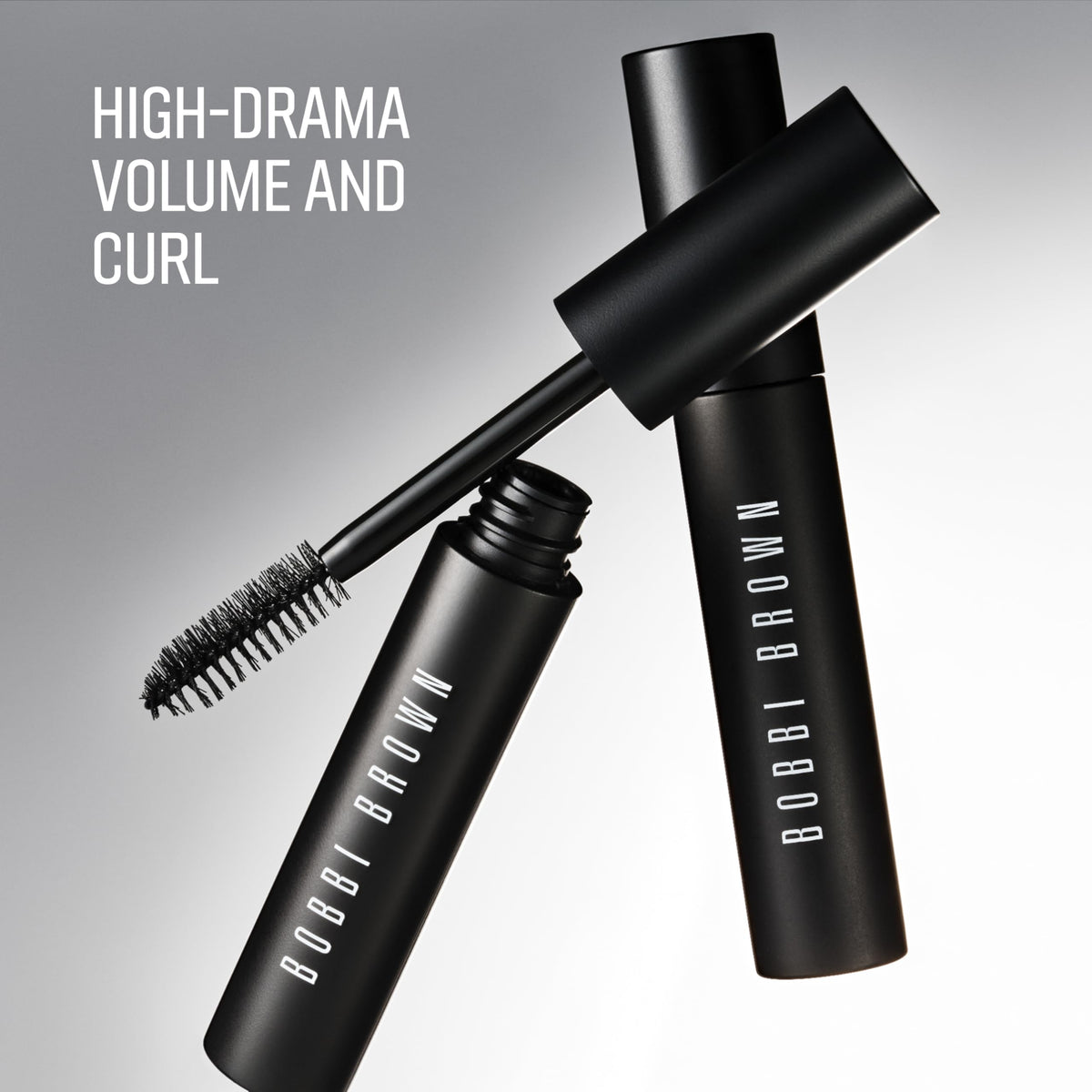 Bobbi Brown mascara applied on lashes illustrating lifted eye-opening effect