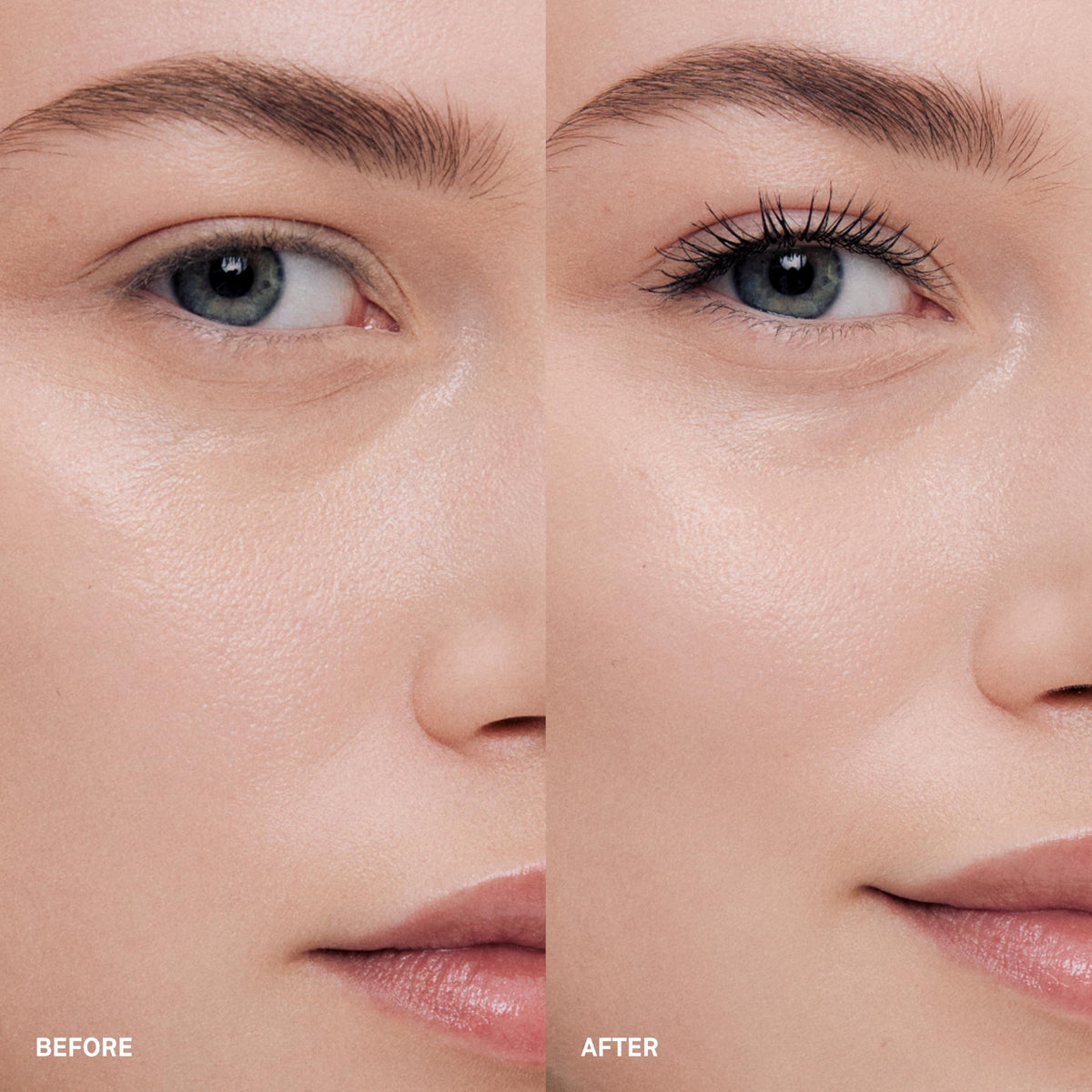 Bobbi Brown jumbo brush close-up demonstrating fanning and separation