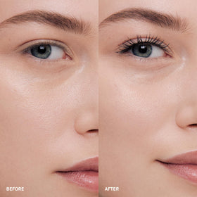 Bobbi Brown jumbo brush close-up demonstrating fanning and separation