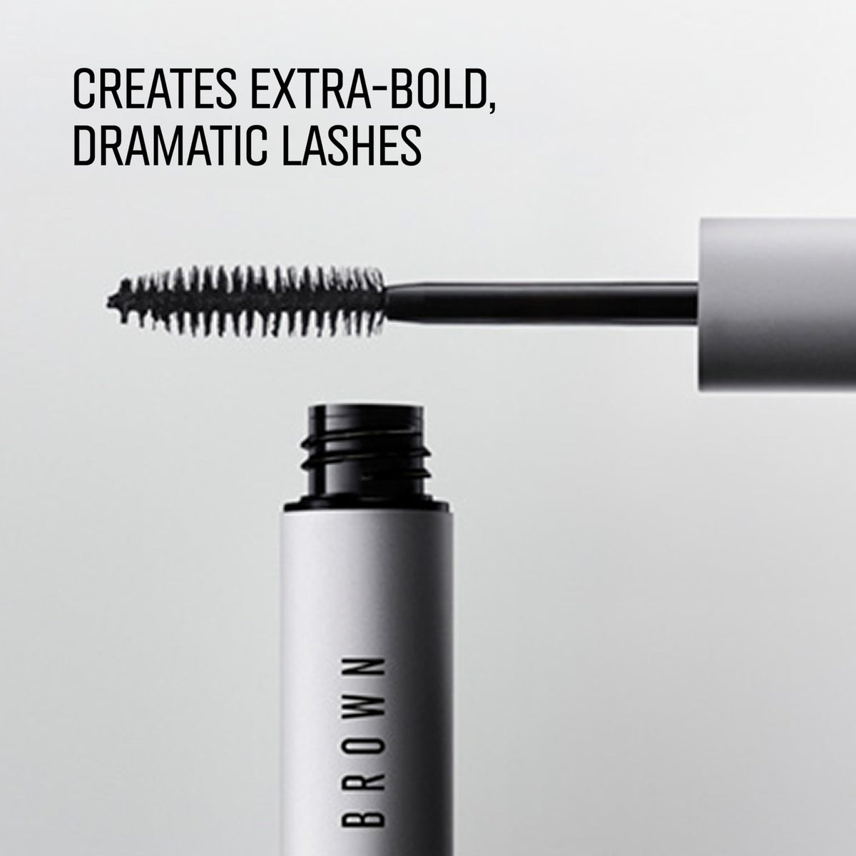 Bobbi Brown lash before and after comparison showing dramatic volume and fanned effect