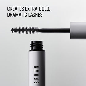 Bobbi Brown lash before and after comparison showing dramatic volume and fanned effect