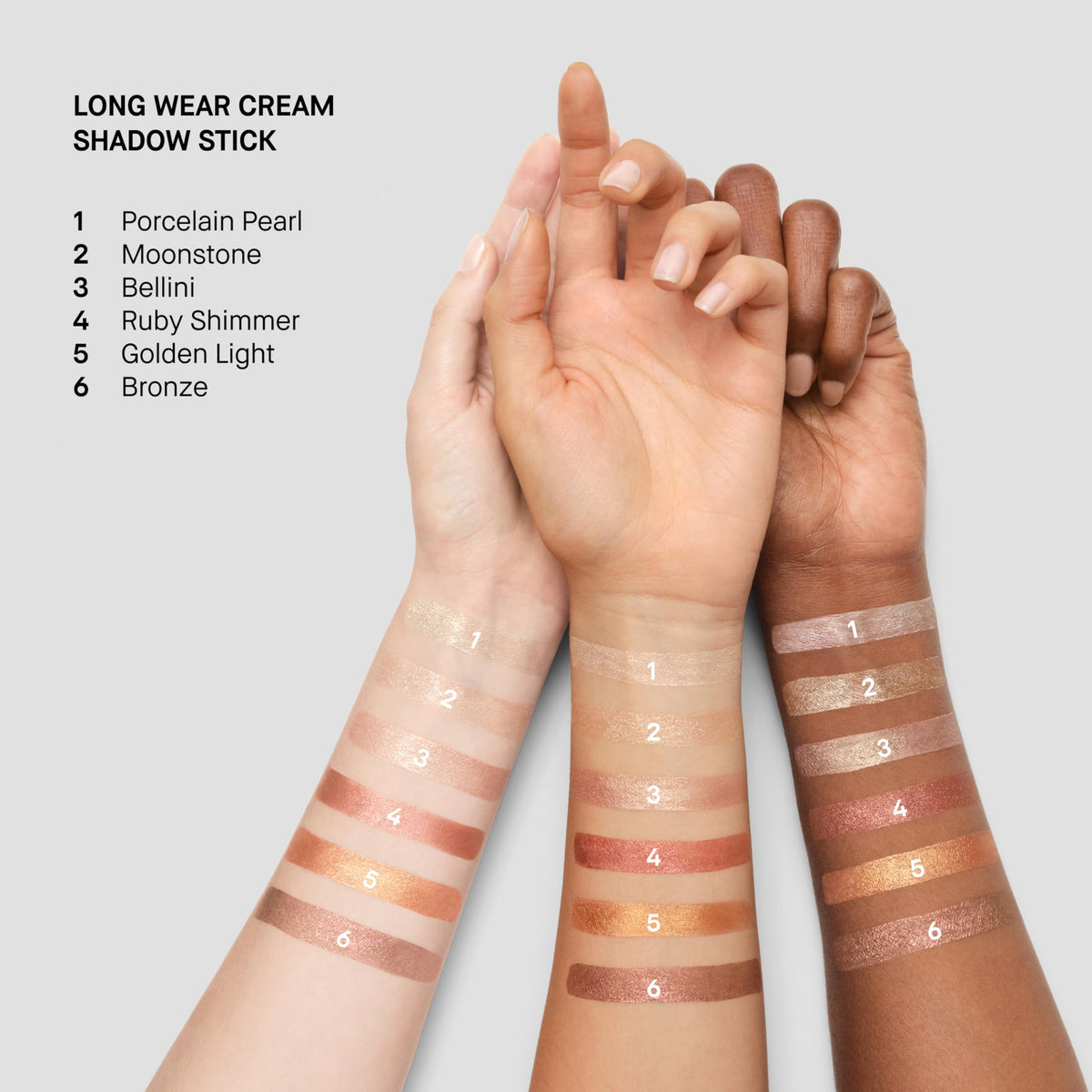 Bobbi Brown Moonstone held in hand to show compact size and portability
