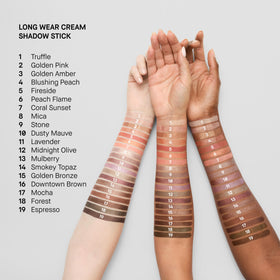 Bobbi Brown shadow stick packaging label visible showing product info and travel-friendly benefit