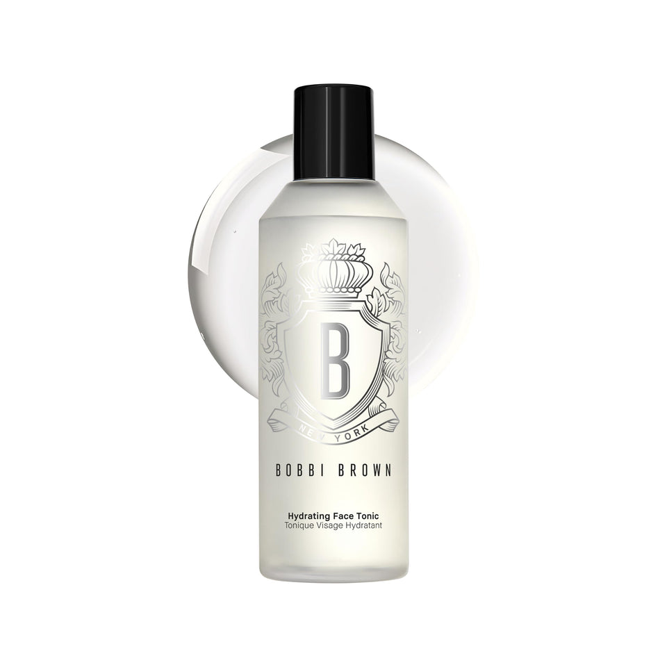 Bobbi Brown bottle front packaging showing clean label and size, highlights hydration benefit