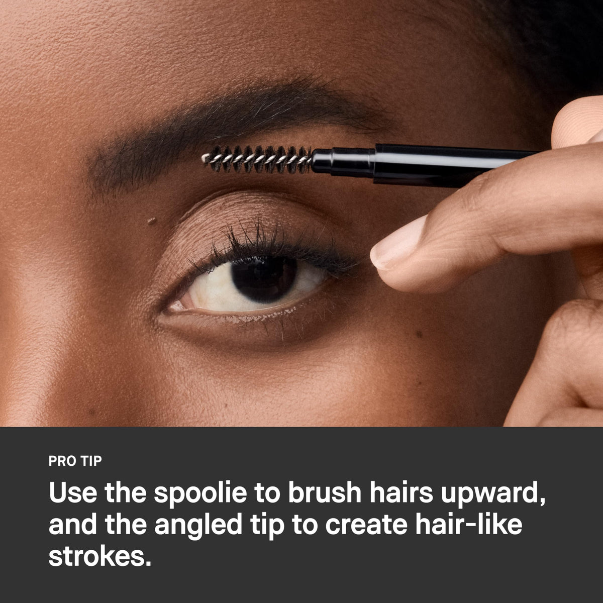 Bobbi Brown pencil applied on model demonstrating natural-looking defined brows