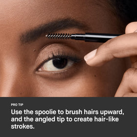 Bobbi Brown pencil applied on model demonstrating natural-looking defined brows