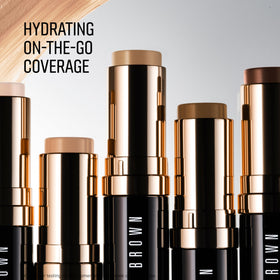 Bobbi Brown stick open with twist-up mechanism visible, illustrating precise application benefit