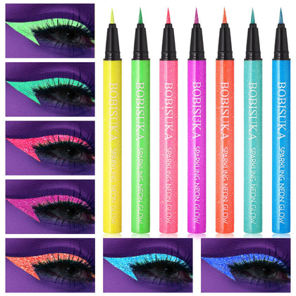 BOBISUKA front packaging showing seven glitter eyeliners and bright colors
