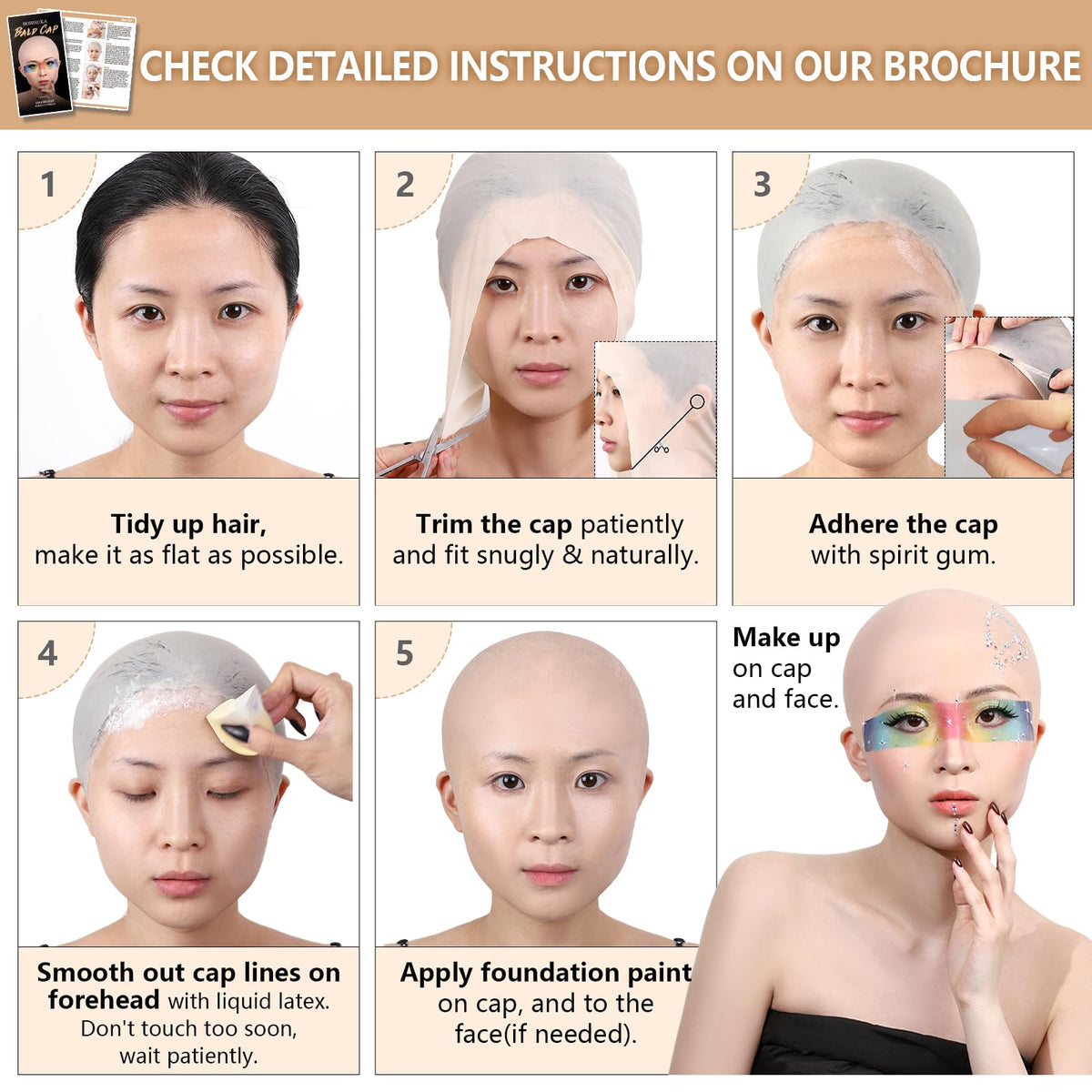 BOBISUKA five-color greasepaint palette with swatches for precise skin matching benefit