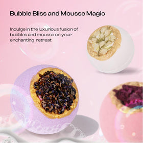 BoboSweeTree fizzing bath bomb in tub creating colorful water and calming ambience