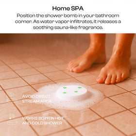 BoboSweeTree steamer in shower releasing aromatic steam for relaxation
