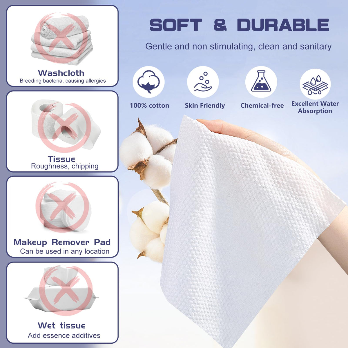 BODFPPC towel next to hand to show 7.9x7.9 inch scale for practical sizing