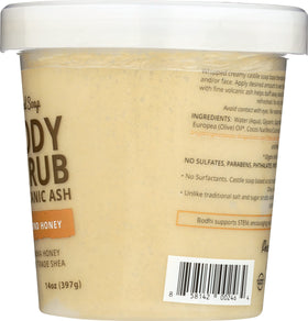 BODHI ingredients label close-up showing manuka honey and natural oils benefit