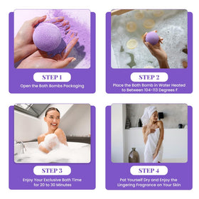 BODY & EARTH bath bomb in hand showing 3.5 oz size for portion guidance