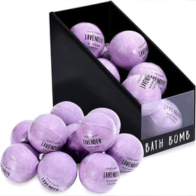 BODY & EARTH front packaging showing ten lavender bath bombs and gift appeal