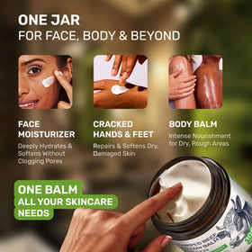 Face application at night with Body Art balm providing intense hydration