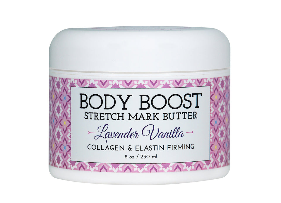 Body Boost jar front label showing product name and benefits
