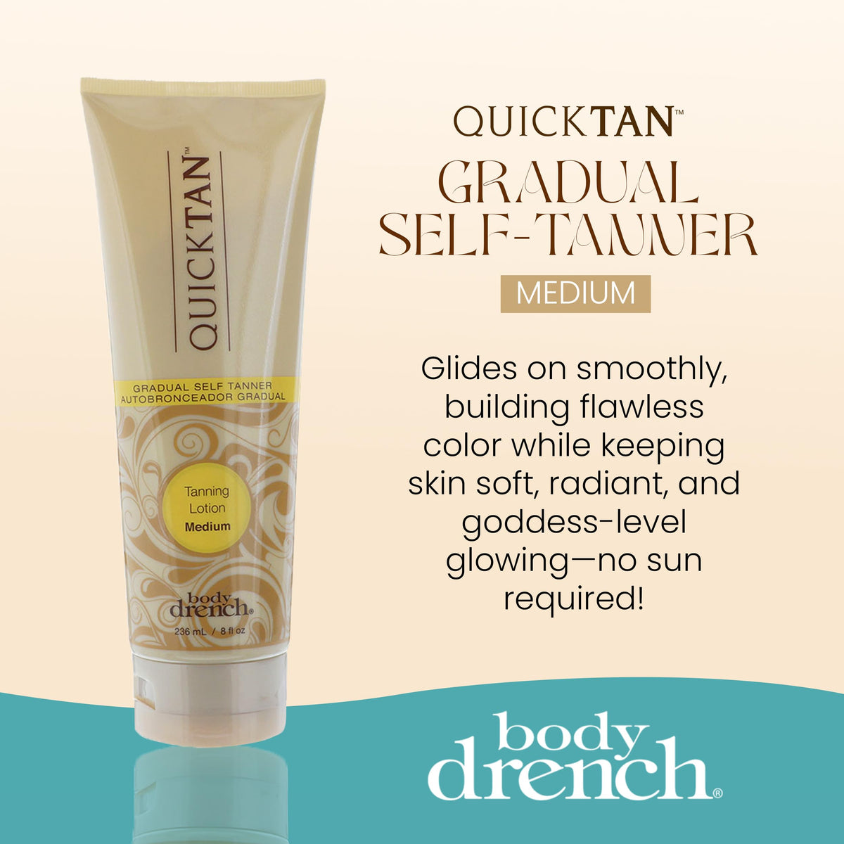 Body Drench applied on forearm demonstrating even, streak-free bronze