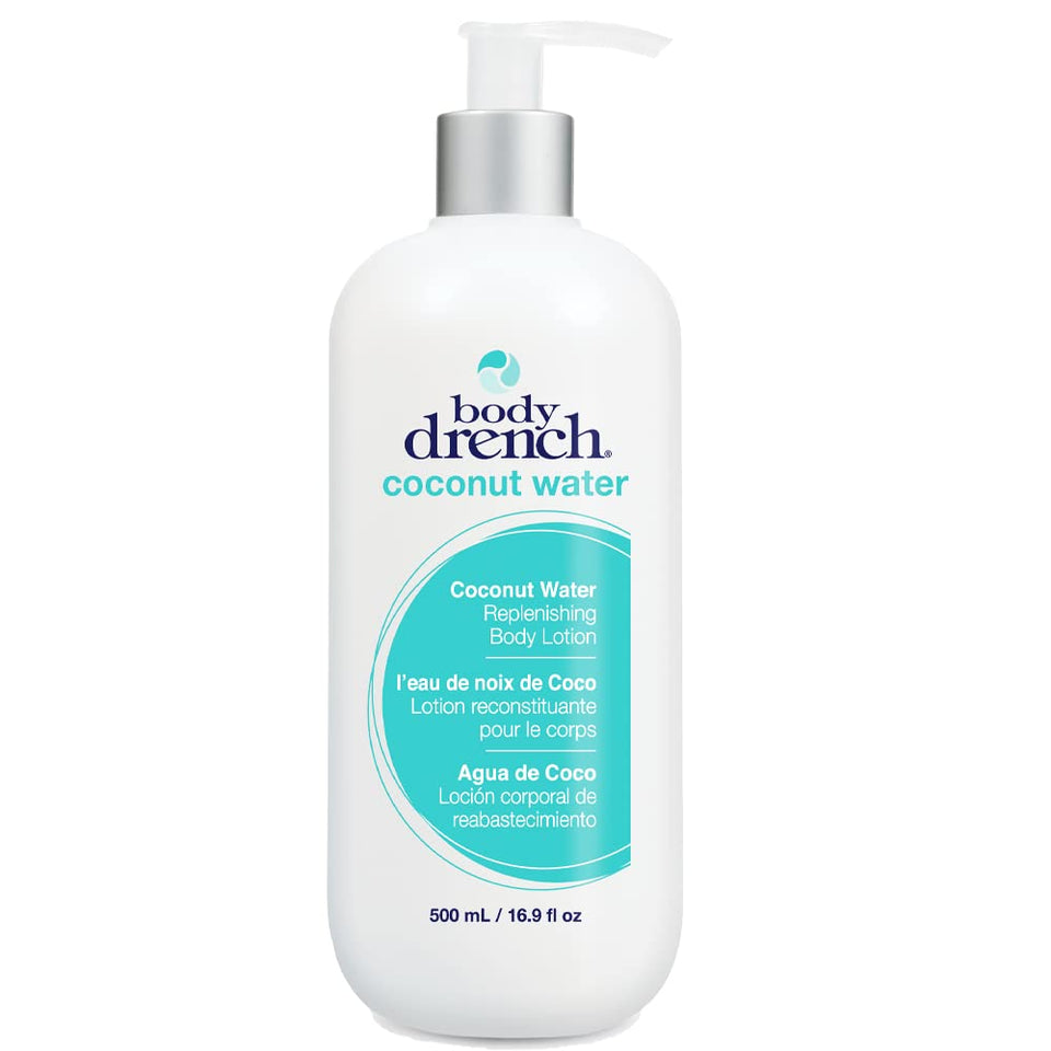 Body Drench front packaging showing clean coconut-water scent and hydration benefit