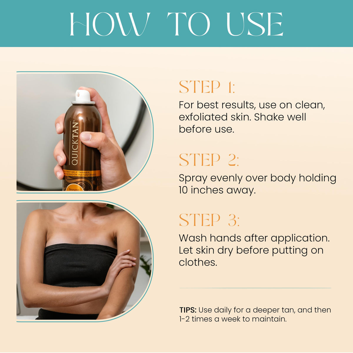 Body Drench 6 oz bottle next to hand to show portable size