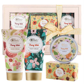 BODY & EARTH # LOVE gift box next to everyday items showing compact size and presentation