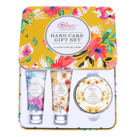 BODY & EARTH # LOVE front packaging showing three travel tubes and gift-ready presentation