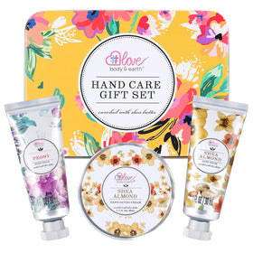 BODY & EARTH # LOVE gift box in a lifestyle setting ideal for birthdays and special occasions