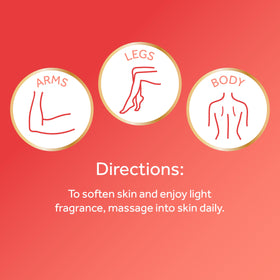 Body Fantasies cream being applied to hand for instant softness benefit