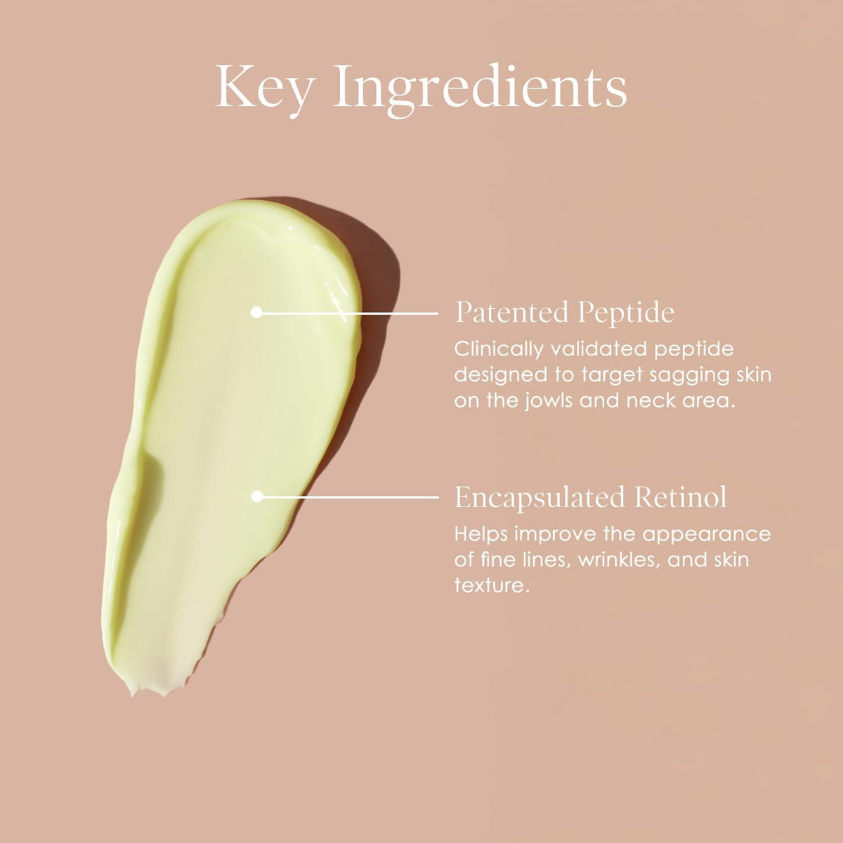 BODY FIRM applying cream to neck demonstrating smoothing and hydration benefit