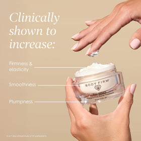 BODY FIRM Crepe Erase whipped texture close-up demonstrating quick absorption benefits