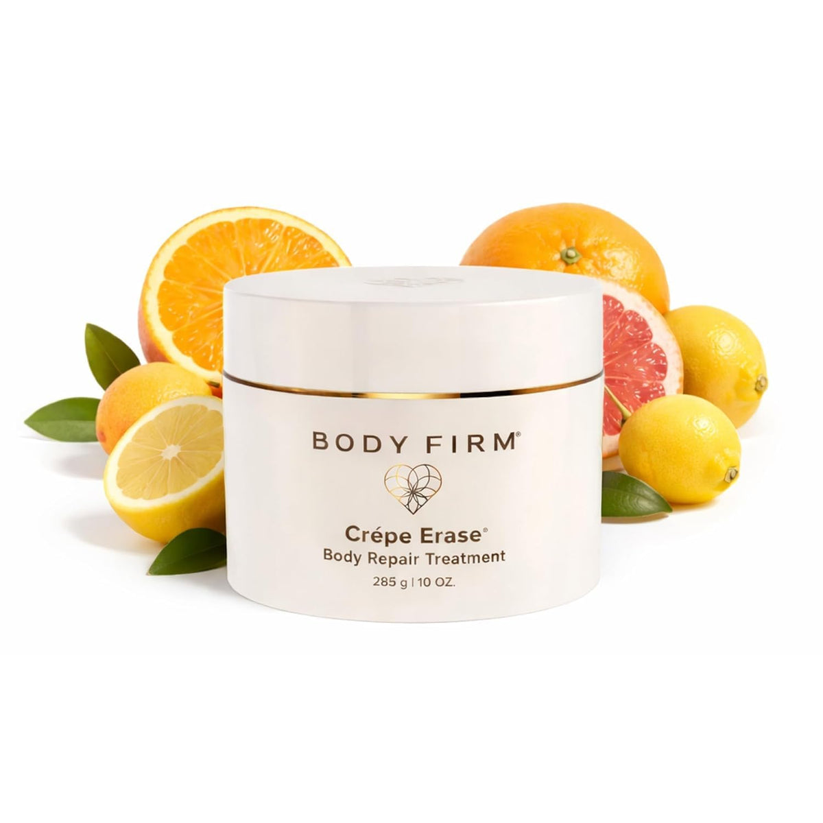 Body Firm jar front view showing product branding and citrus-scented benefit