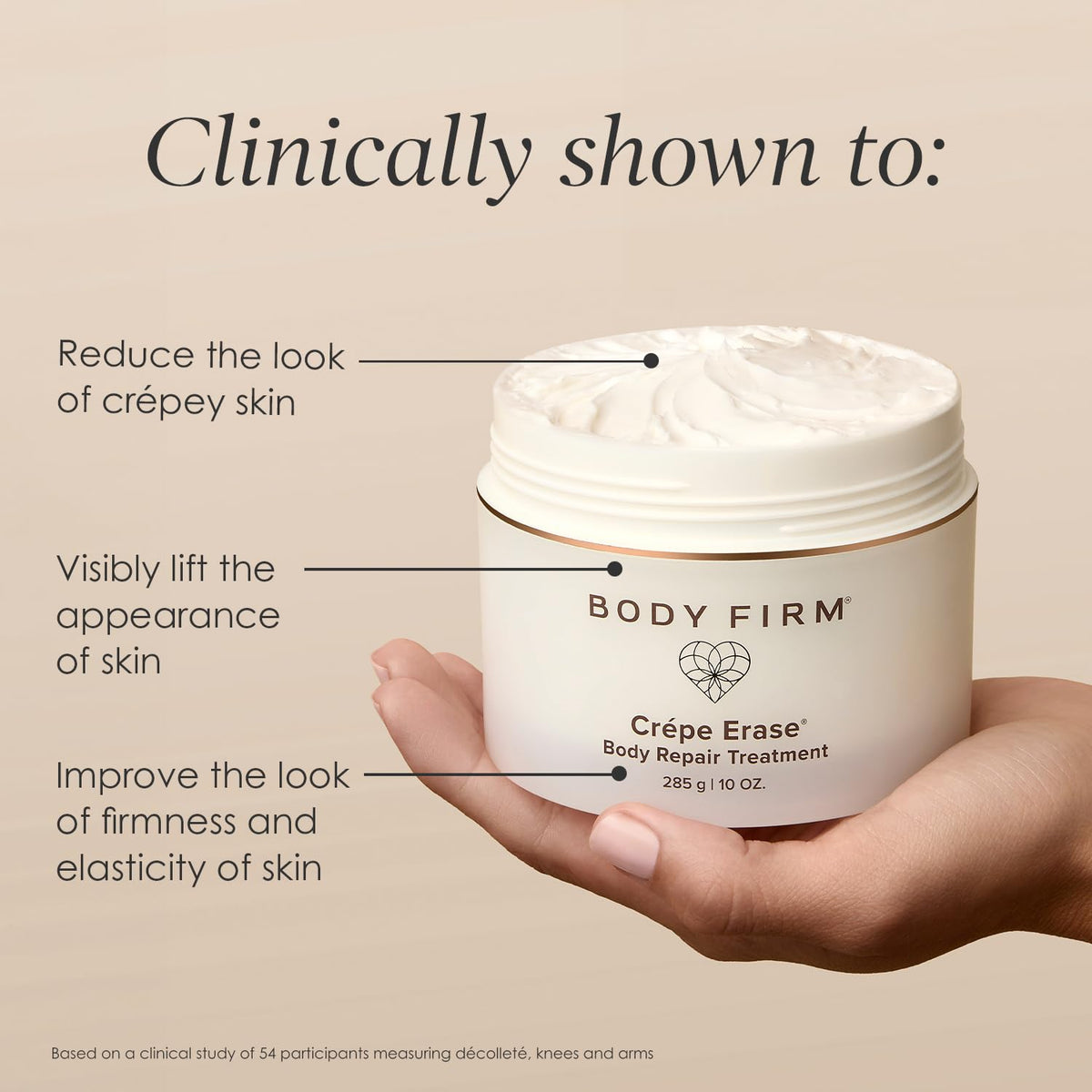 Body Firm whipped cream texture close-up for quick absorption