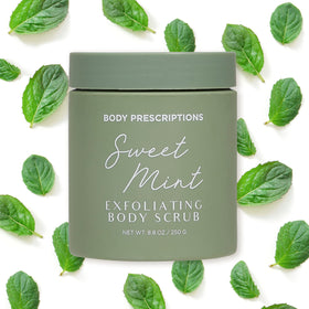 Body Prescriptions close-up of exfoliant granules highlighting effective buffing