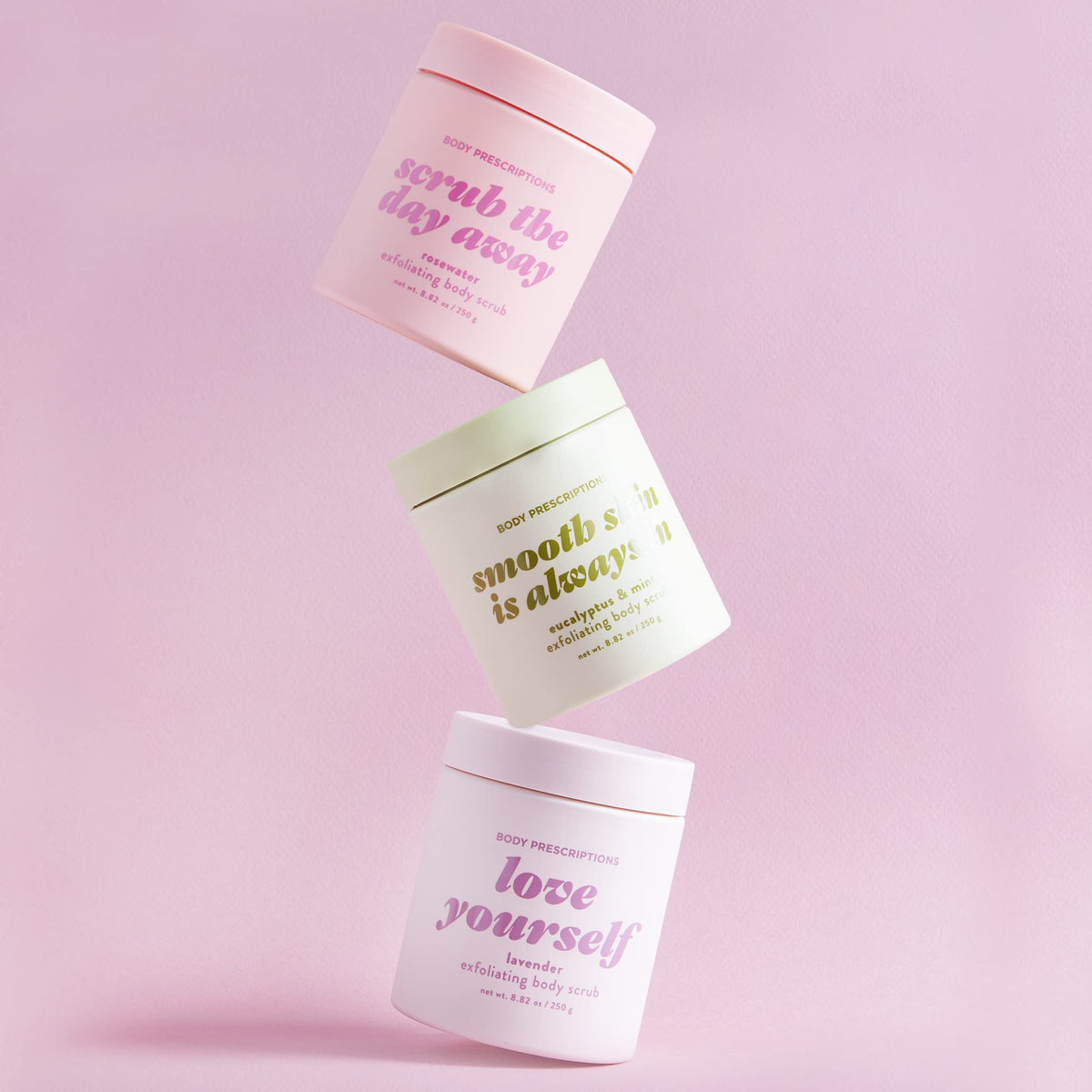 Body Prescriptions applied in shower demonstrating gentle exfoliation and refreshed skin benefit