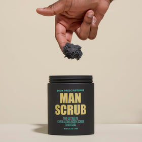 Man using Body Prescriptions scrub in shower demonstrating deep-cleaning benefit
