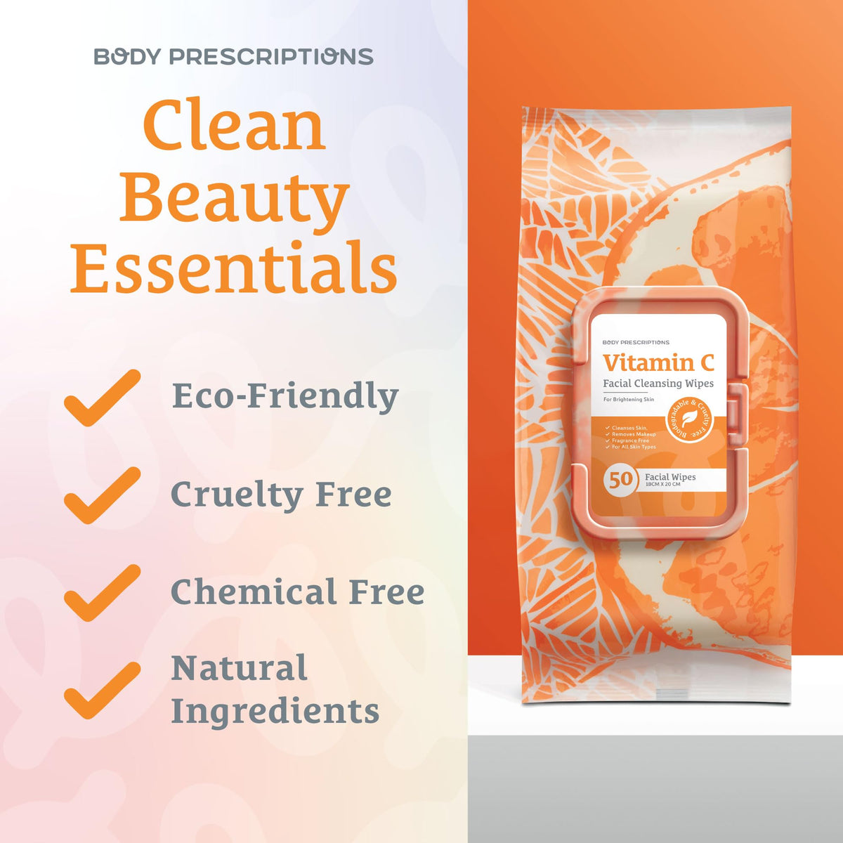 Body Prescriptions resealable flip-top closure preserving moisture and preventing wipes from drying