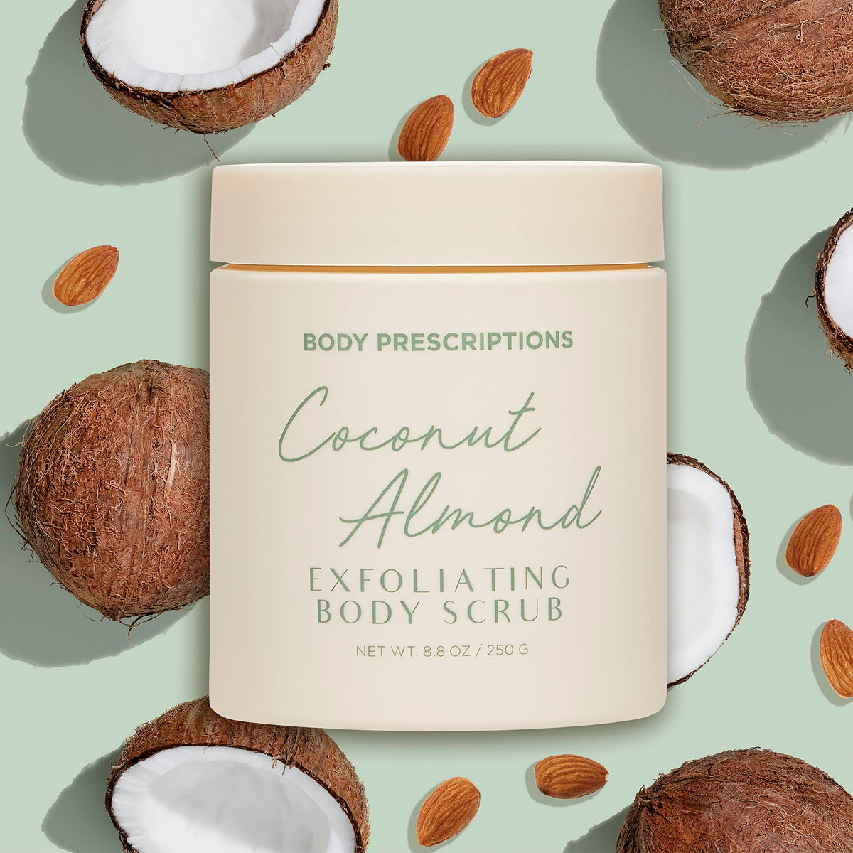 Body Prescriptions scoop of scrub in hand demonstrating ease of application
