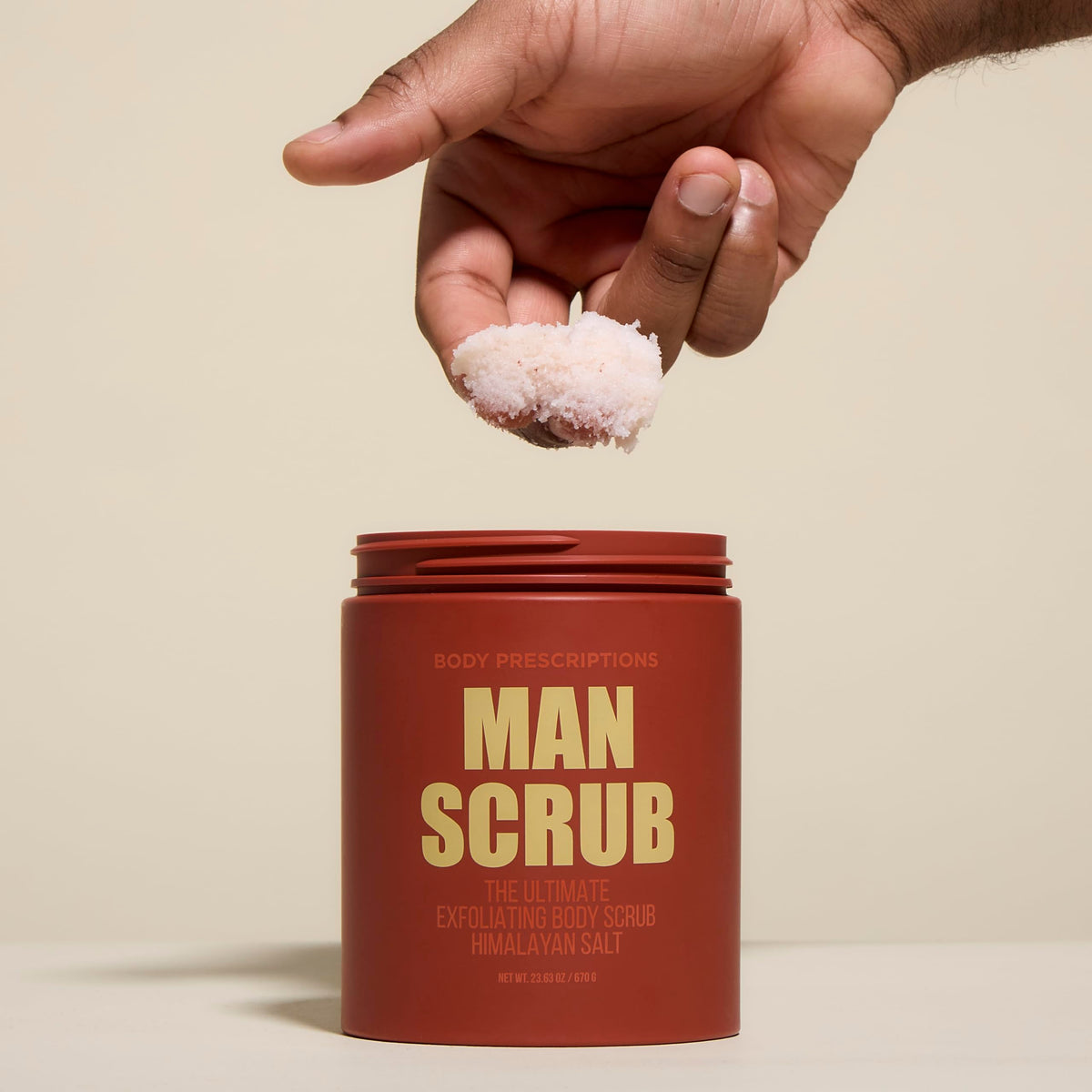 Body Prescriptions scrub texture close-up showing Himalayan salt granules for effective exfoliation benefit