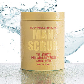 Body Prescriptions texture close-up displaying exfoliant grit for smoothness